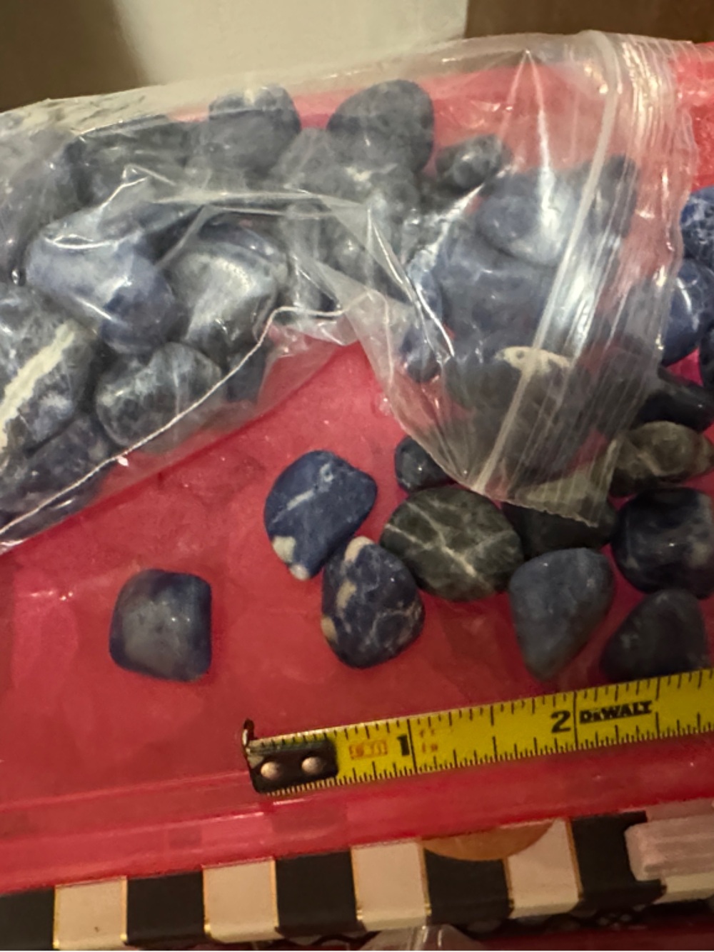 Bag of Polished Blue Tumbled Stones